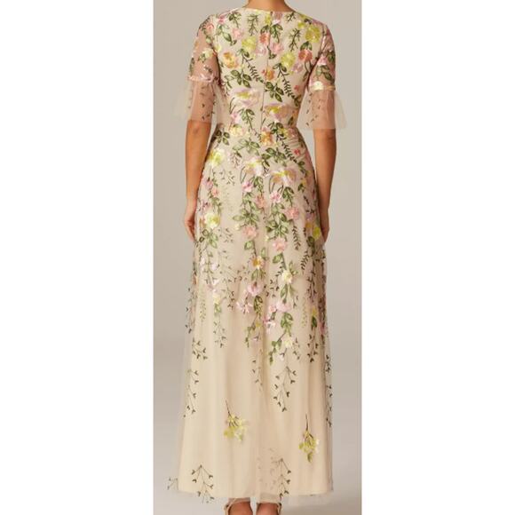 AW BRIDAL 18 2X Plus Cream Carole Floral Embroidered Formal Maxi Dress NEW b145 - Picture 2 of 7